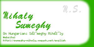 mihaly sumeghy business card