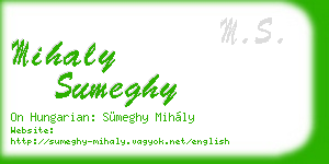 mihaly sumeghy business card